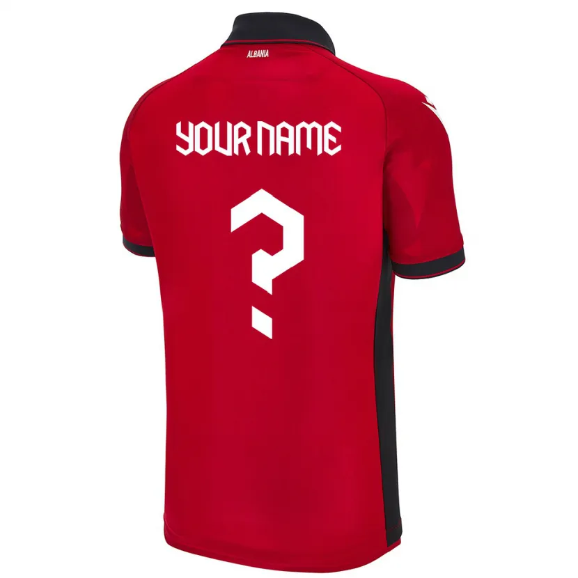 Danxen Bambino Maglia Albania Il Tuo Nome #0 Rosso Kit Gara Home 24-26 Maglietta