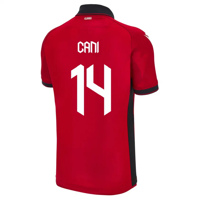 Danxen Bambino Maglia Albania Gabrian Cani #14 Rosso Kit Gara Home 24-26 Maglietta