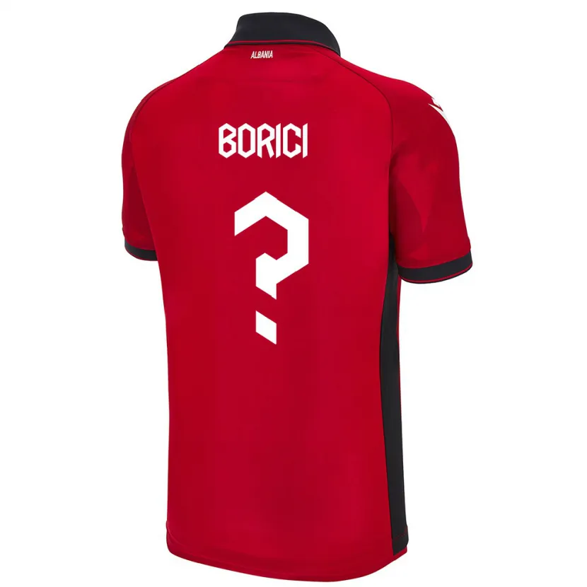 Danxen Bambino Maglia Albania Armir Borici #0 Rosso Kit Gara Home 24-26 Maglietta