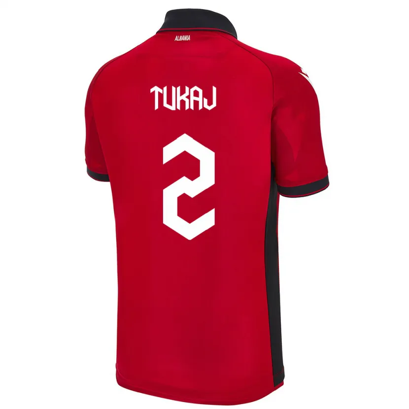 Danxen Bambino Maglia Albania Armera Tukaj #2 Rosso Kit Gara Home 24-26 Maglietta