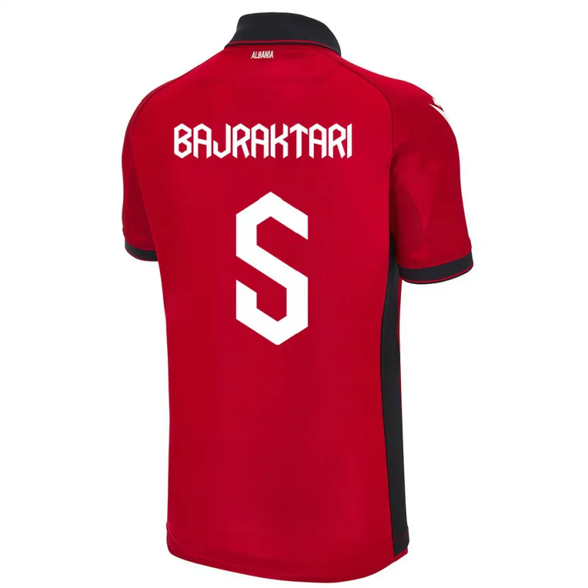 Danxen Bambino Maglia Albania Arbiona Bajraktari #5 Rosso Kit Gara Home 24-26 Maglietta