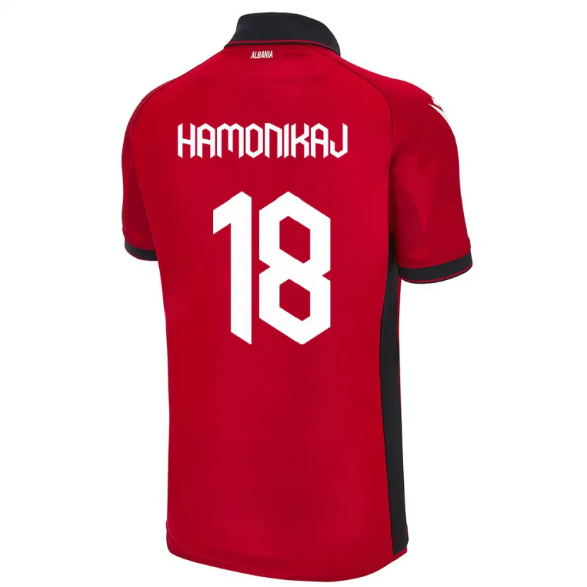 Danxen Bambino Maglia Albania Klea Hamonikaj #18 Rosso Kit Gara Home 24-26 Maglietta