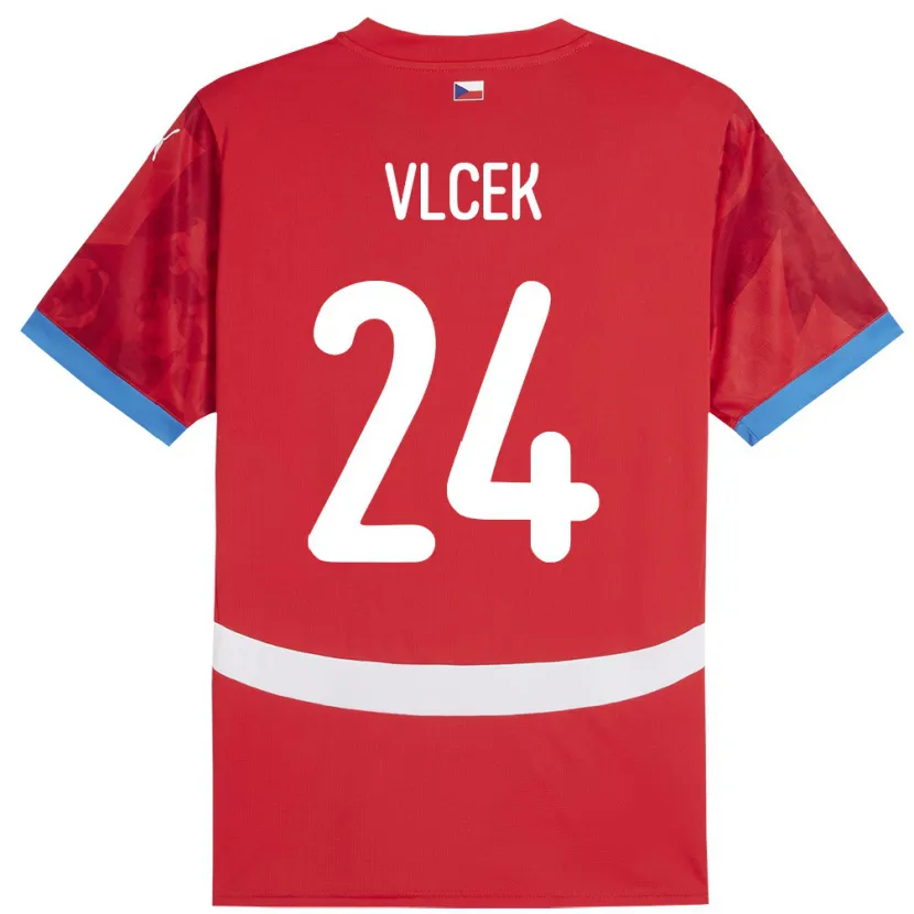 Danxen Bambino Maglia Cechia Tomas Vlcek #24 Rosso Kit Gara Home 24-26 Maglietta