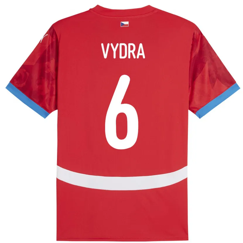 Danxen Bambino Maglia Cechia Patrik Vydra #6 Rosso Kit Gara Home 24-26 Maglietta