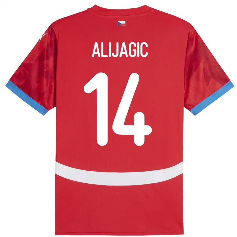 Danxen Bambino Maglia Cechia Denis Alijagic #14 Rosso Kit Gara Home 24-26 Maglietta