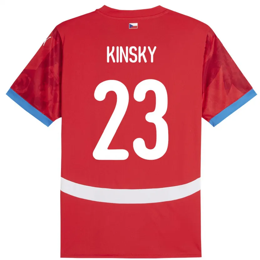 Danxen Bambino Maglia Cechia Antonin Kinsky #23 Rosso Kit Gara Home 24-26 Maglietta