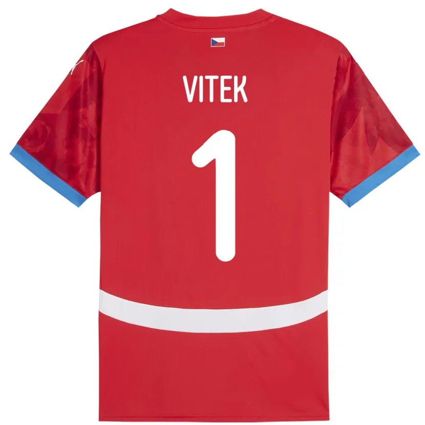 Danxen Bambino Maglia Cechia Radek Vitek #1 Rosso Kit Gara Home 24-26 Maglietta