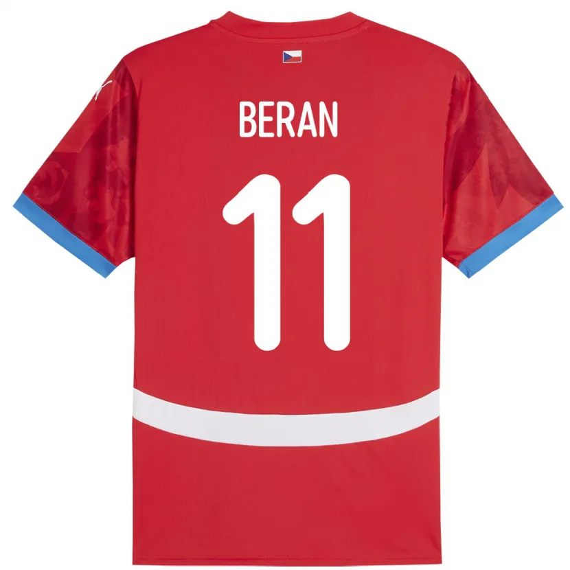Danxen Bambino Maglia Cechia Stepan Beran #11 Rosso Kit Gara Home 24-26 Maglietta