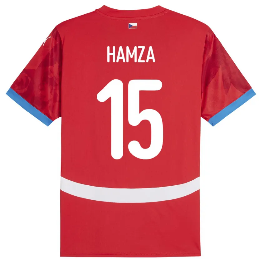 Danxen Bambino Maglia Cechia Jiri Hamza #15 Rosso Kit Gara Home 24-26 Maglietta