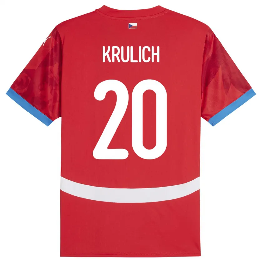 Danxen Bambino Maglia Cechia Matous Krulich #20 Rosso Kit Gara Home 24-26 Maglietta