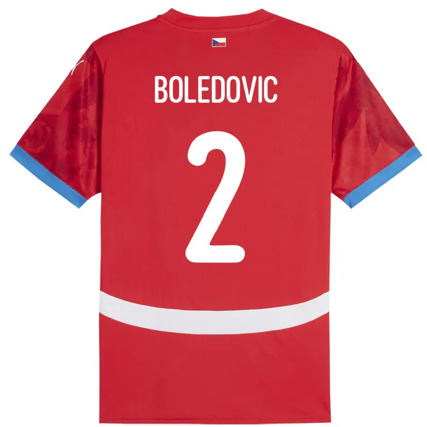 Danxen Bambino Maglia Cechia Tobias Boledovic #2 Rosso Kit Gara Home 24-26 Maglietta