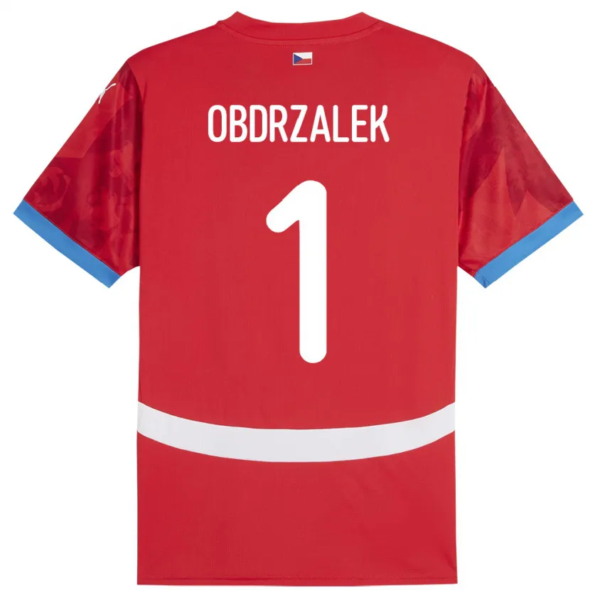 Danxen Bambino Maglia Cechia Marek Obdrzalek #1 Rosso Kit Gara Home 24-26 Maglietta