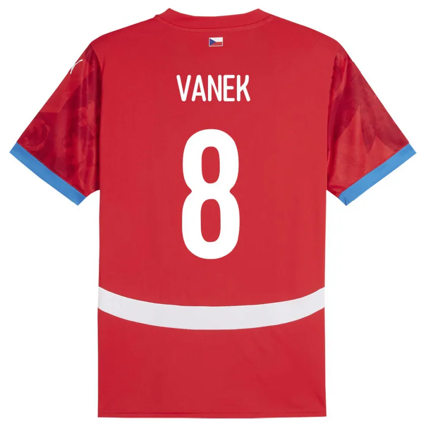 Danxen Bambino Maglia Cechia Lukas Vanek #8 Rosso Kit Gara Home 24-26 Maglietta