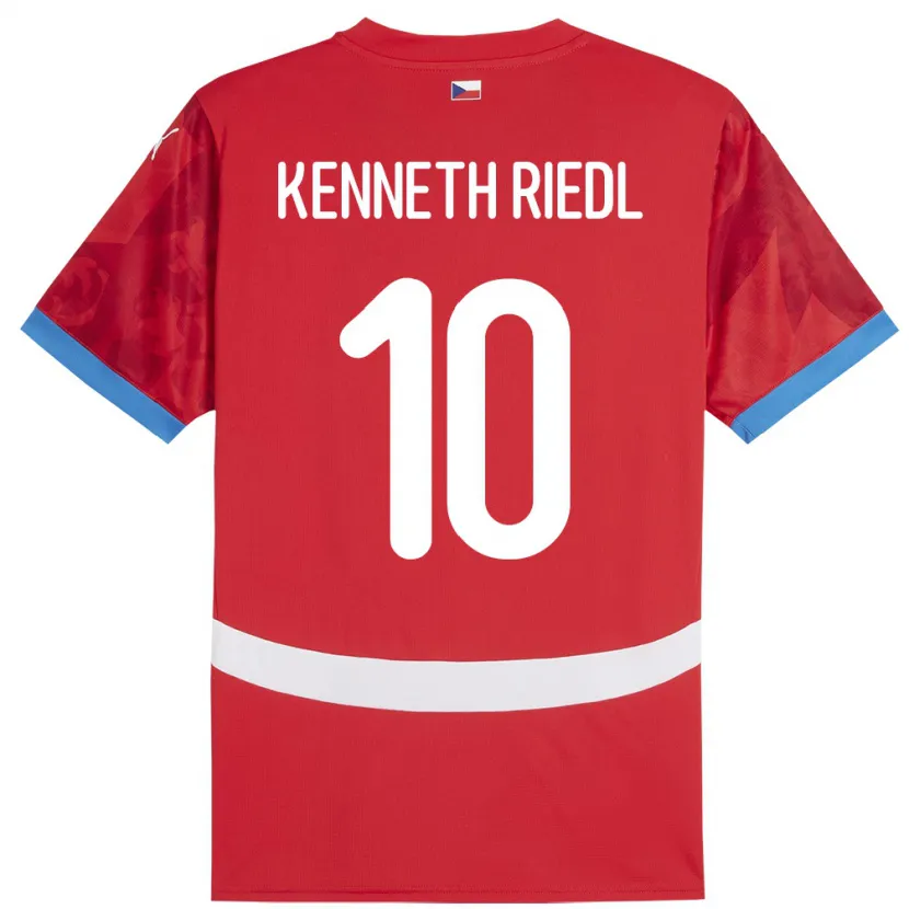 Danxen Bambino Maglia Cechia Victor Kenneth Riedl #10 Rosso Kit Gara Home 24-26 Maglietta