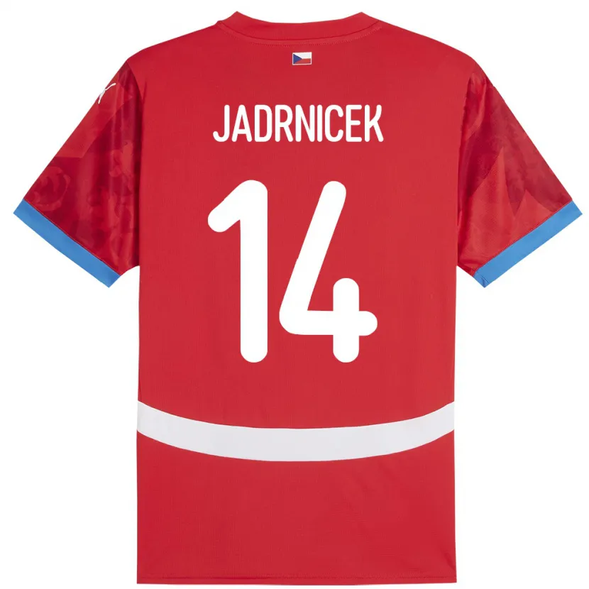 Danxen Bambino Maglia Cechia Nikola Jadrnicek #14 Rosso Kit Gara Home 24-26 Maglietta
