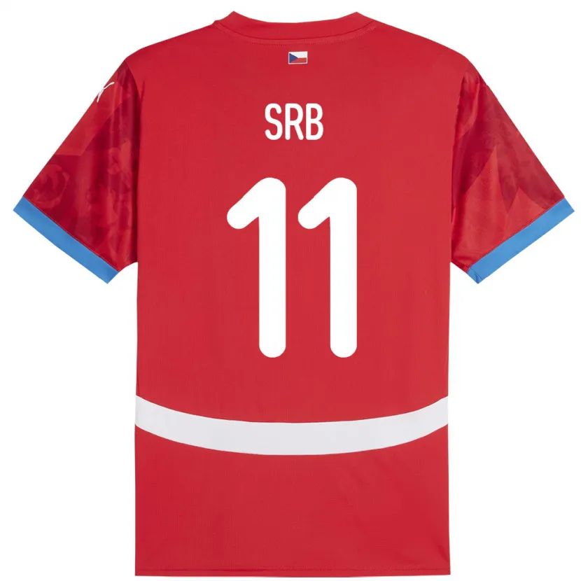 Danxen Bambino Maglia Cechia Matous Srb #11 Rosso Kit Gara Home 24-26 Maglietta