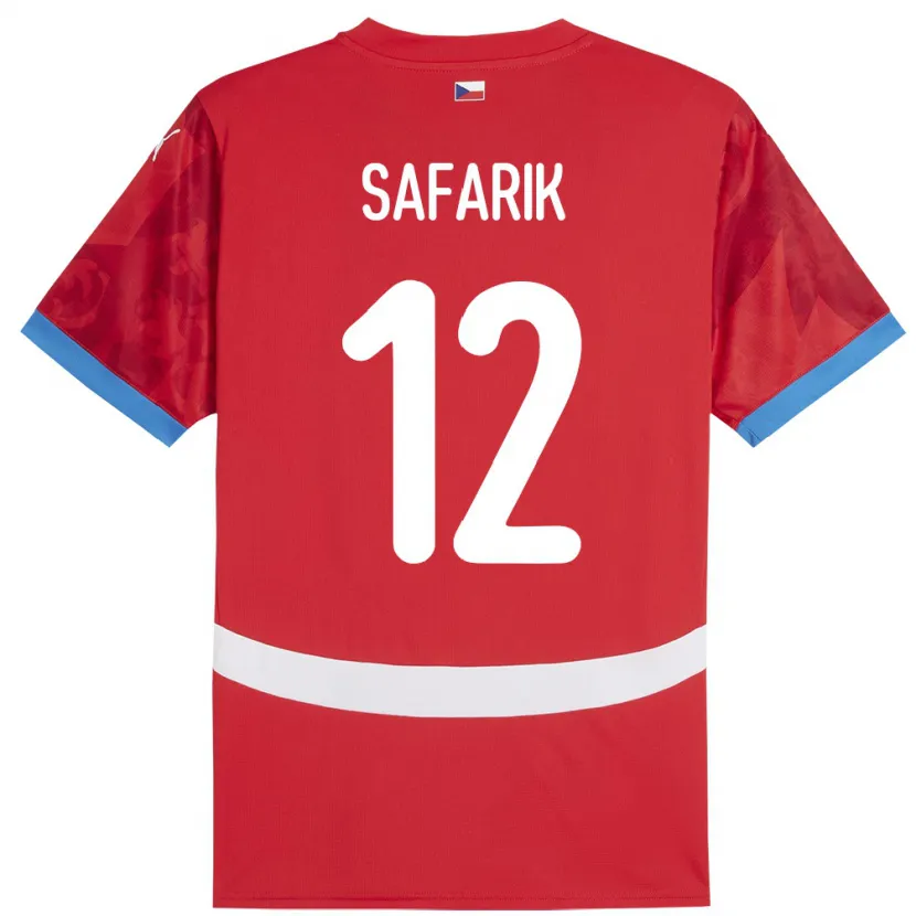 Danxen Bambino Maglia Cechia Daniel Safarik #12 Rosso Kit Gara Home 24-26 Maglietta