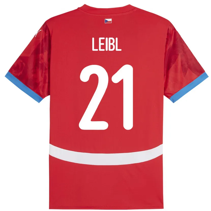 Danxen Bambino Maglia Cechia Adam Leibl #21 Rosso Kit Gara Home 24-26 Maglietta