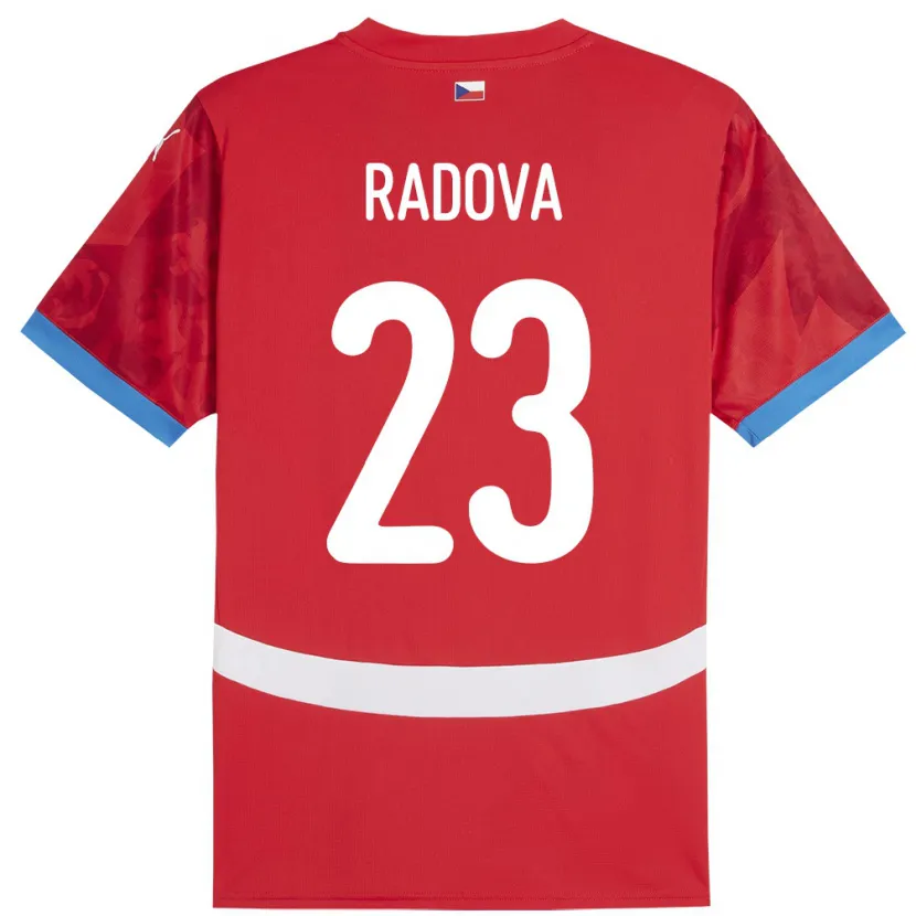 Danxen Bambino Maglia Cechia Michaela Radová #23 Rosso Kit Gara Home 24-26 Maglietta