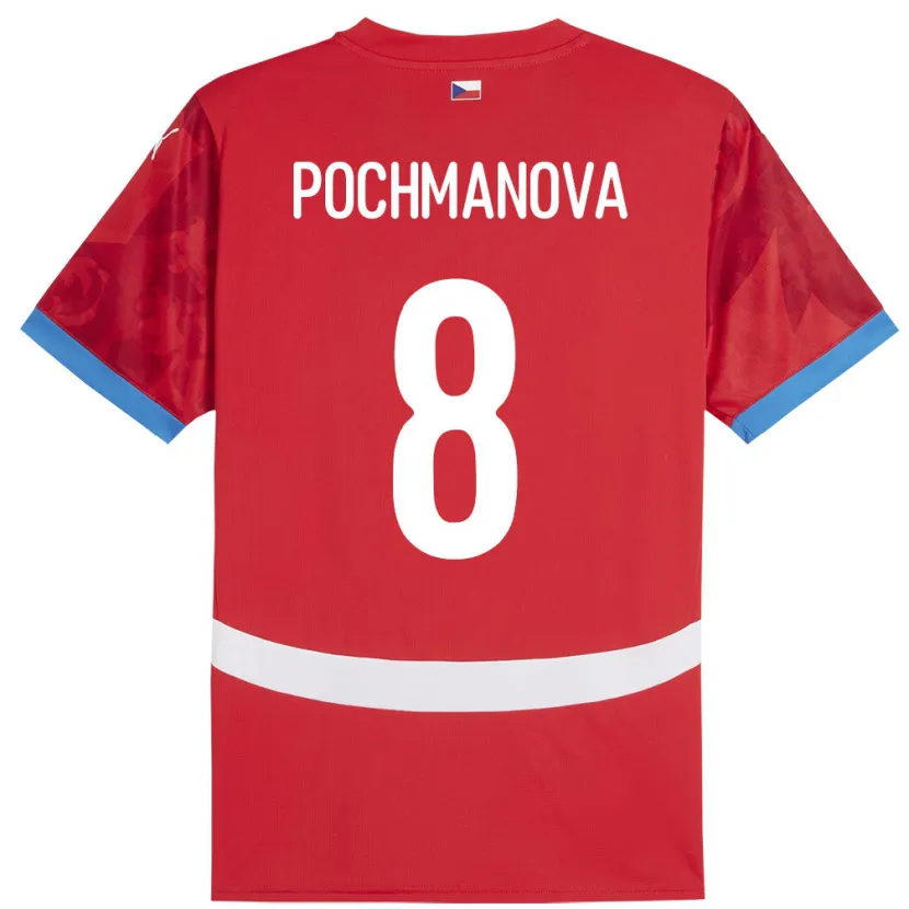 Danxen Bambino Maglia Cechia Aneta Pochmanová #8 Rosso Kit Gara Home 24-26 Maglietta