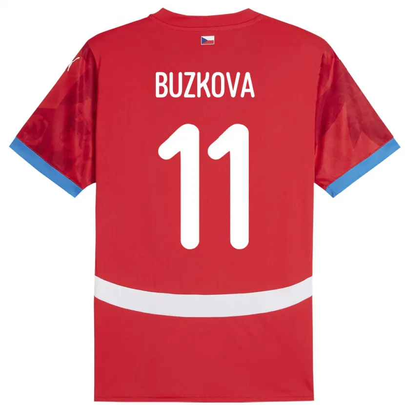 Danxen Bambino Maglia Cechia Kateřina Bužková #11 Rosso Kit Gara Home 24-26 Maglietta