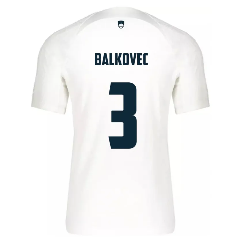Danxen Bambino Maglia Slovenia Jure Balkovec #3 Bianco Kit Gara Home 24-26 Maglietta