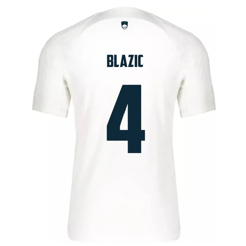 Danxen Bambino Maglia Slovenia Miha Blazic #4 Bianco Kit Gara Home 24-26 Maglietta