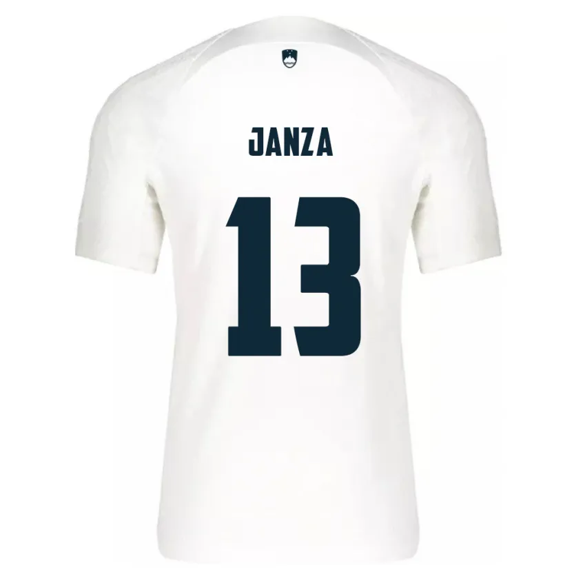 Danxen Bambino Maglia Slovenia Erik Janza #13 Bianco Kit Gara Home 24-26 Maglietta