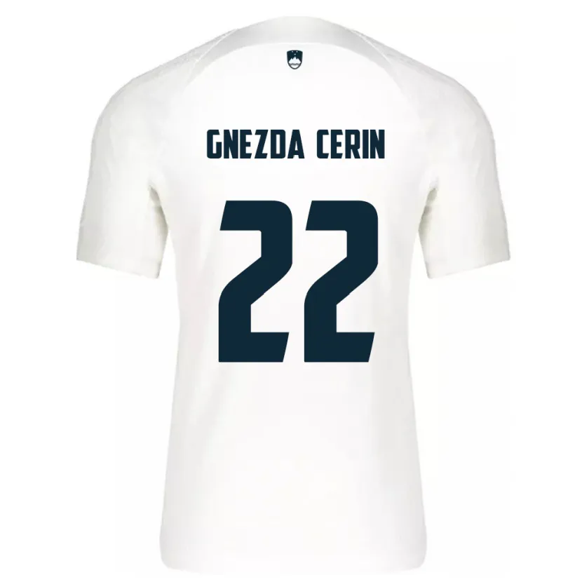 Danxen Bambino Maglia Slovenia Adam Gnezda Cerin #22 Bianco Kit Gara Home 24-26 Maglietta