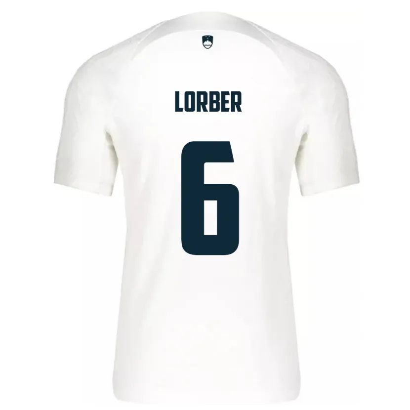 Danxen Bambino Maglia Slovenia Marcel Lorber #6 Bianco Kit Gara Home 24-26 Maglietta