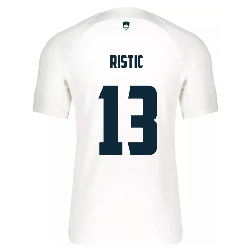Danxen Bambino Maglia Slovenia Aleks Ristic #13 Bianco Kit Gara Home 24-26 Maglietta