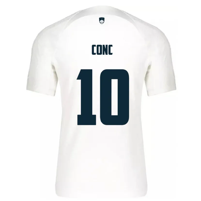 Danxen Bambino Maglia Slovenia Dominika Čonč #10 Bianco Kit Gara Home 24-26 Maglietta