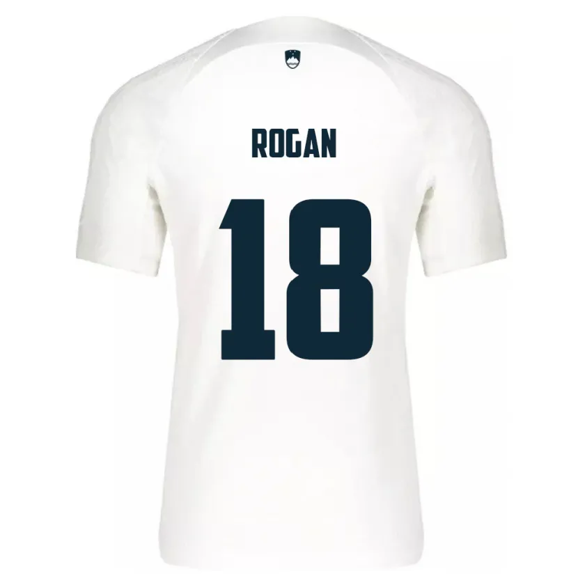 Danxen Bambino Maglia Slovenia Manja Rogan #18 Bianco Kit Gara Home 24-26 Maglietta