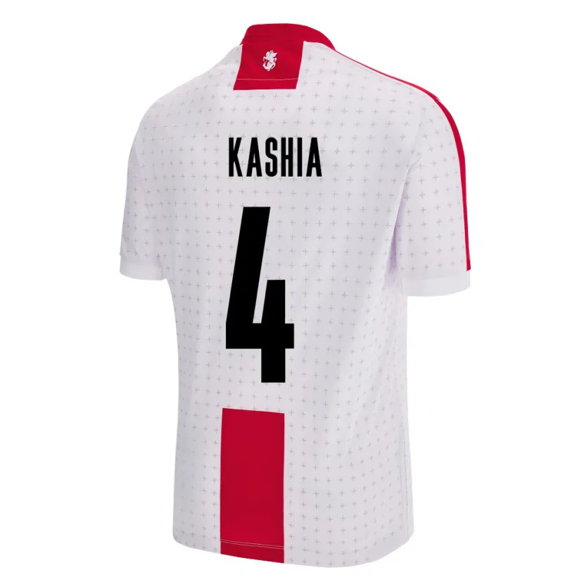 Danxen Bambino Maglia Georgia Guram Kashia #4 Bianco Kit Gara Home 24-26 Maglietta