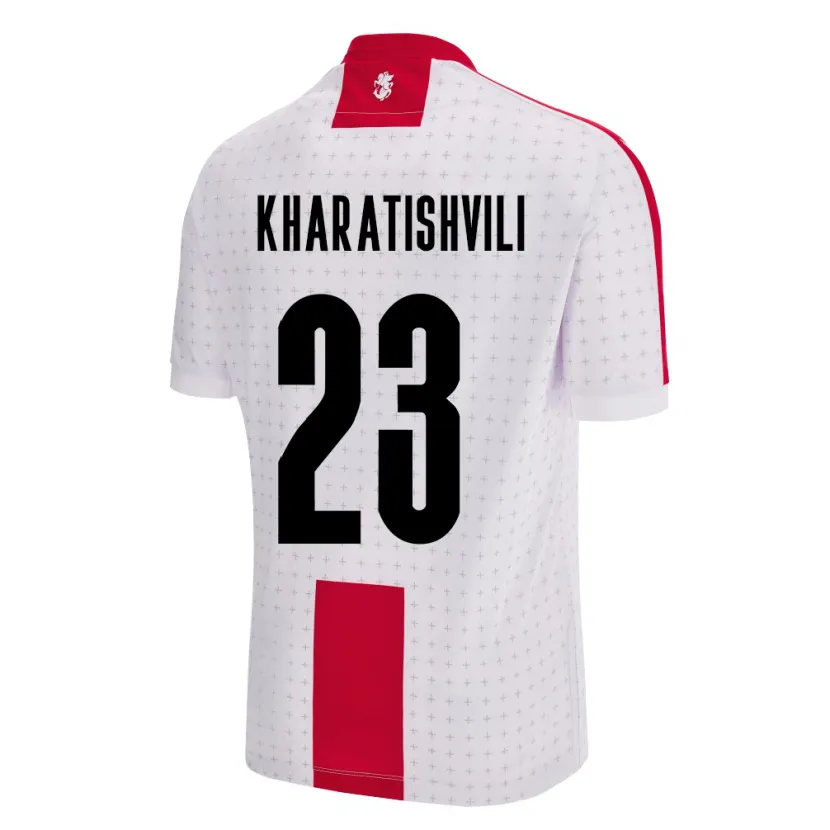 Danxen Bambino Maglia Georgia Luka Kharatishvili #23 Bianco Kit Gara Home 24-26 Maglietta