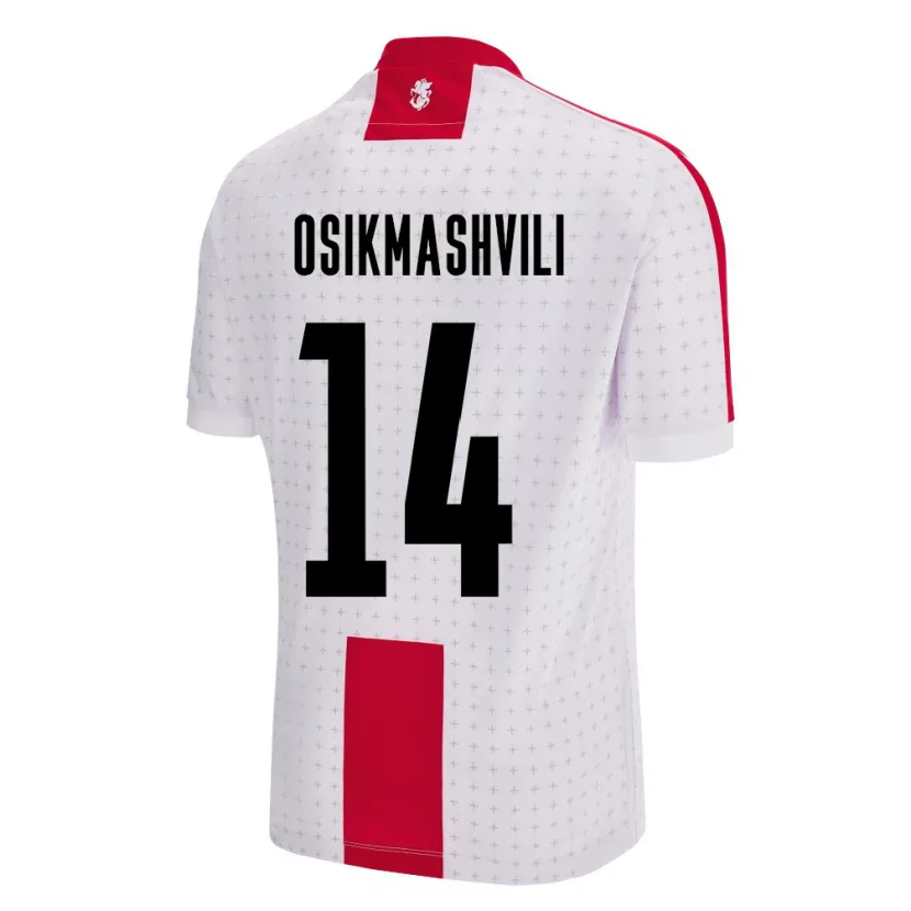 Danxen Bambino Maglia Georgia Levan Osikmashvili #14 Bianco Kit Gara Home 24-26 Maglietta