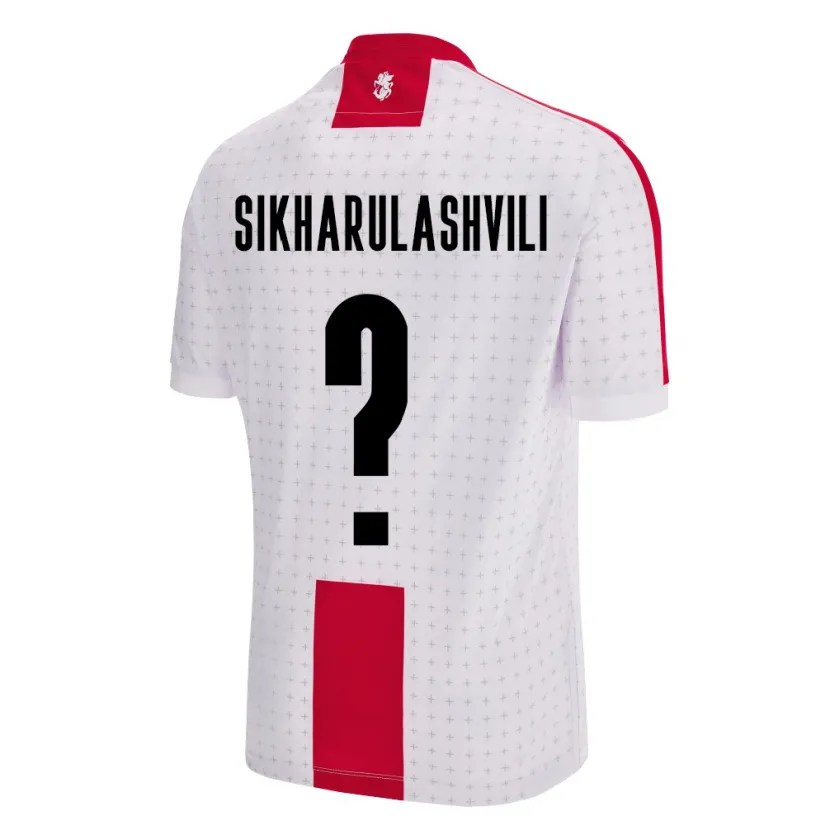 Danxen Bambino Maglia Georgia Nika Sikharulashvili #0 Bianco Kit Gara Home 24-26 Maglietta