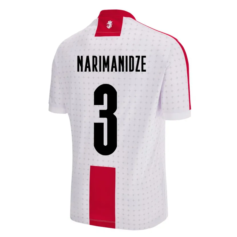 Danxen Bambino Maglia Georgia Aleksandre Narimanidze #3 Bianco Kit Gara Home 24-26 Maglietta