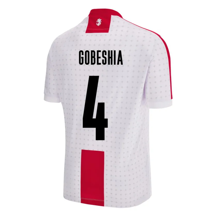 Danxen Bambino Maglia Georgia Tengo Gobeshia #4 Bianco Kit Gara Home 24-26 Maglietta