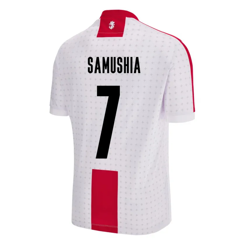 Danxen Bambino Maglia Georgia Saba Samushia #7 Bianco Kit Gara Home 24-26 Maglietta