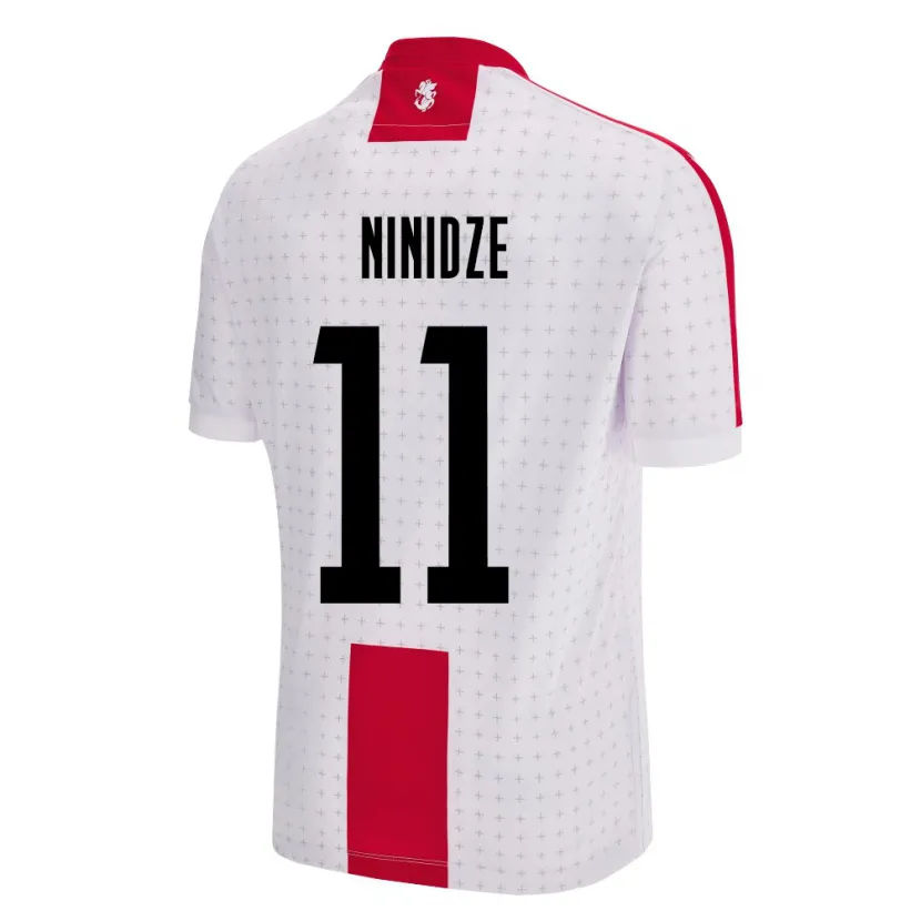 Danxen Bambino Maglia Georgia Nikoloz Ninidze #11 Bianco Kit Gara Home 24-26 Maglietta