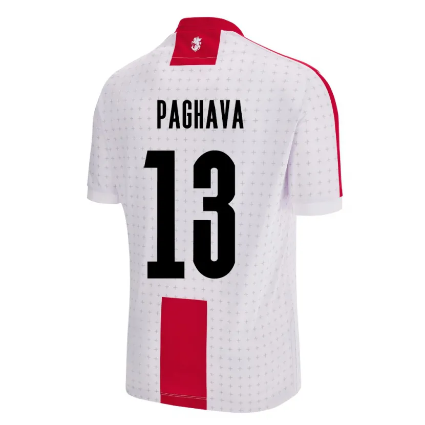 Danxen Bambino Maglia Georgia Davit Paghava #13 Bianco Kit Gara Home 24-26 Maglietta