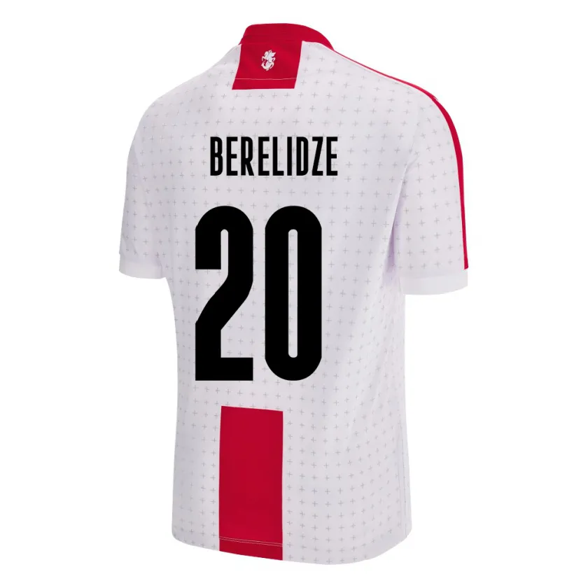 Danxen Bambino Maglia Georgia Tsotne Berelidze #20 Bianco Kit Gara Home 24-26 Maglietta