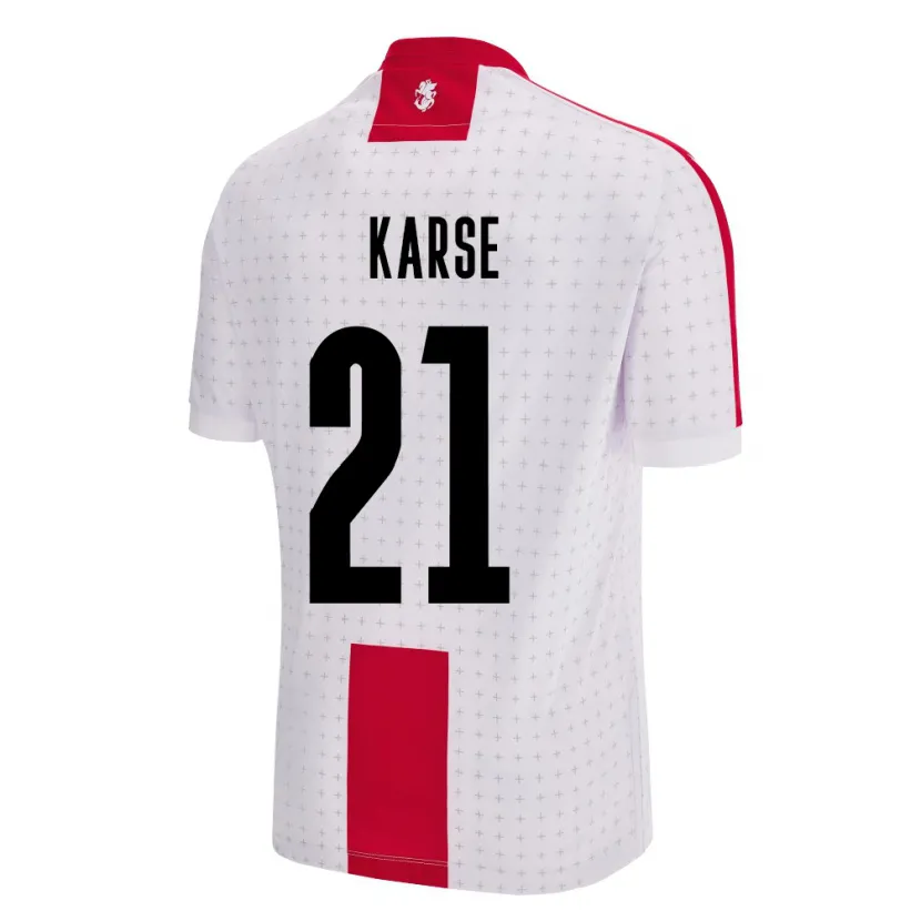 Danxen Bambino Maglia Georgia Karse #21 Bianco Kit Gara Home 24-26 Maglietta