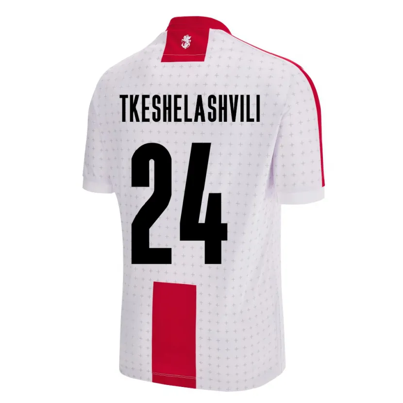 Danxen Bambino Maglia Georgia Amiran Tkeshelashvili #24 Bianco Kit Gara Home 24-26 Maglietta