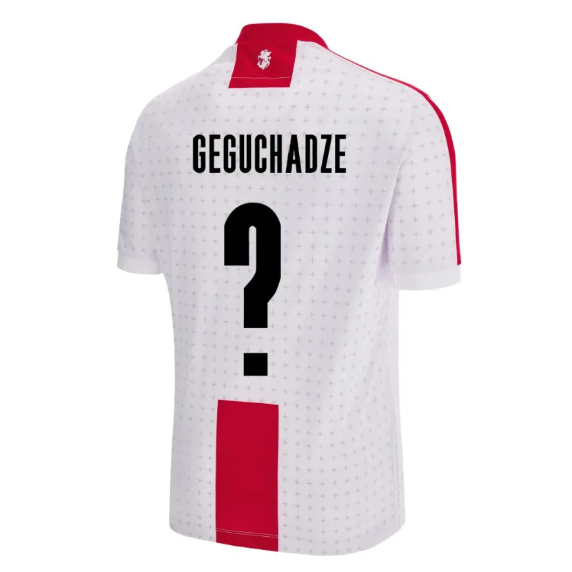 Danxen Bambino Maglia Georgia Saba Geguchadze #0 Bianco Kit Gara Home 24-26 Maglietta
