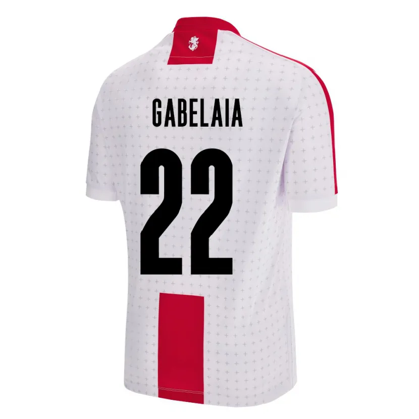 Danxen Bambino Maglia Georgia Svetalna Gabelaia #22 Bianco Kit Gara Home 24-26 Maglietta