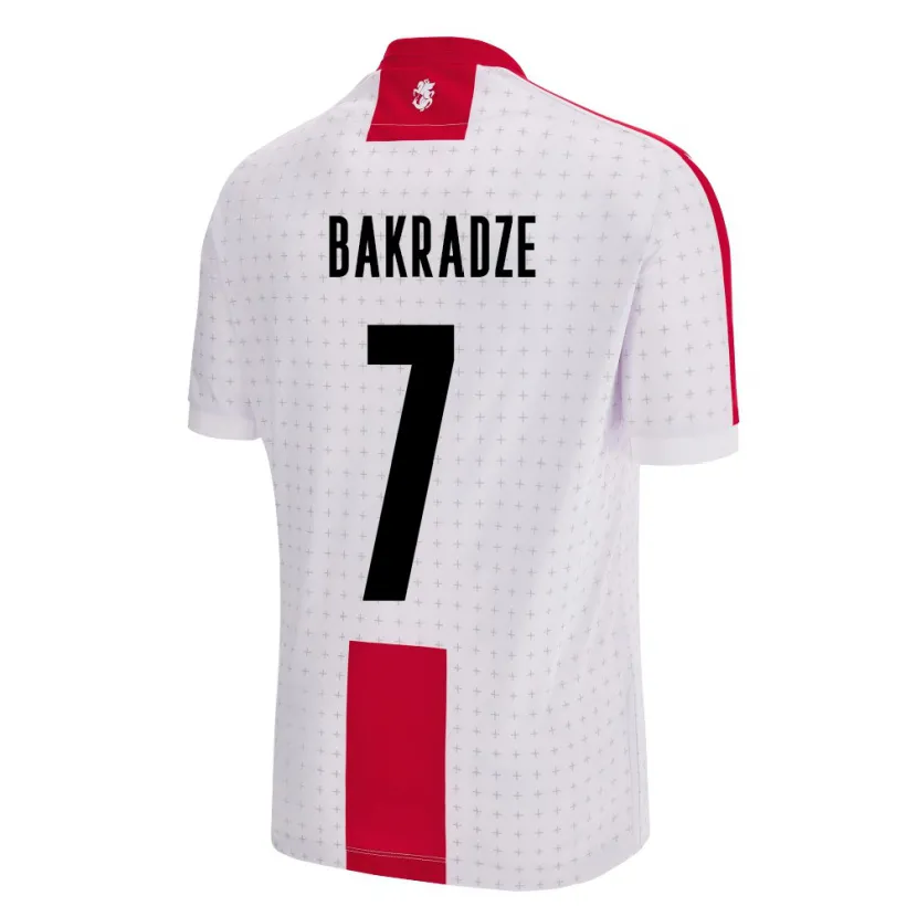 Danxen Bambino Maglia Georgia Teona Bakradze #7 Bianco Kit Gara Home 24-26 Maglietta