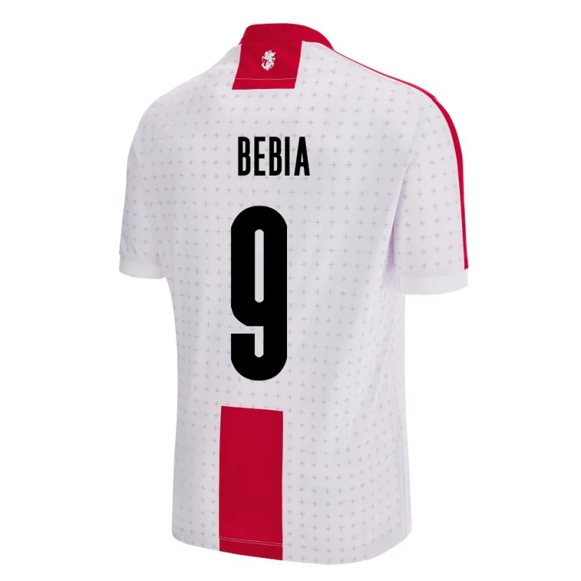 Danxen Bambino Maglia Georgia Maiko Bebia #9 Bianco Kit Gara Home 24-26 Maglietta