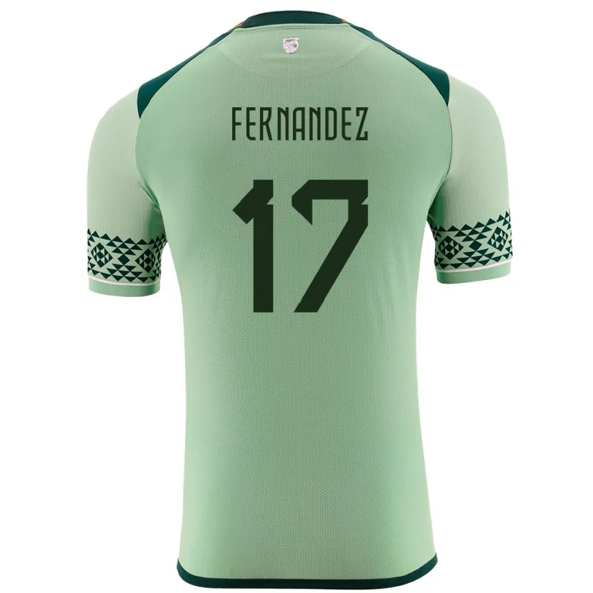 Danxen Bambino Maglia Bolivia Roberto Fernández #17 Verde Chiaro Kit Gara Home 24-26 Maglietta